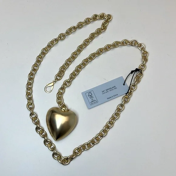 NWT ⚜️💛⚜️ Piper K Gorgeous Golden Tone Heart Pendant Convertible Necklace - Picture 13 of 15